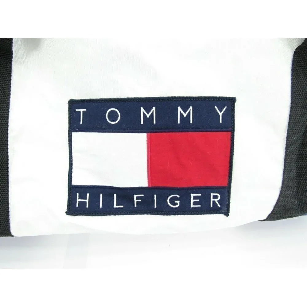 VTG Tommy Hilfiger Duffel Bag Travel Gym Workout Red/Blue Spell‎ Out Color Block